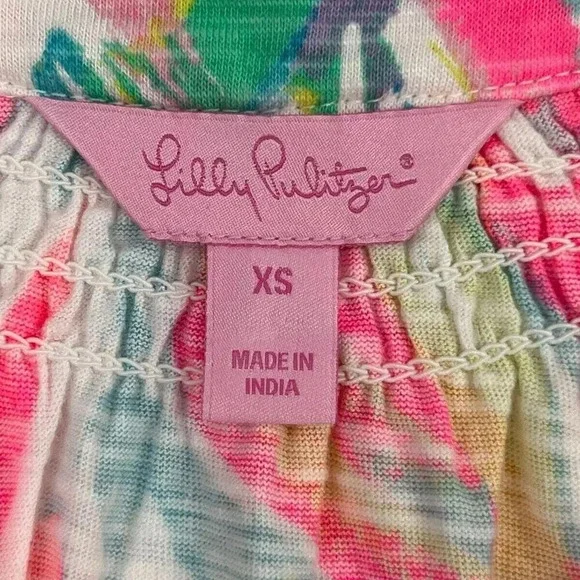 Lilly Pulitzer Essie Beach dress Sparkling Sands Size XS Colorful Retro Neon - Picture 7 of 11